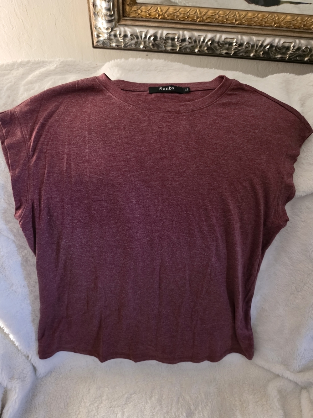 Women's Maroon Crewneck Short Sleeve Tee